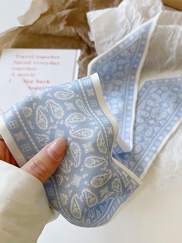 RFQMNO Hair Scarf for Women, 35"x2.36" Lightweight Silk Headband, Purse & Bag Scarves Gift Collection