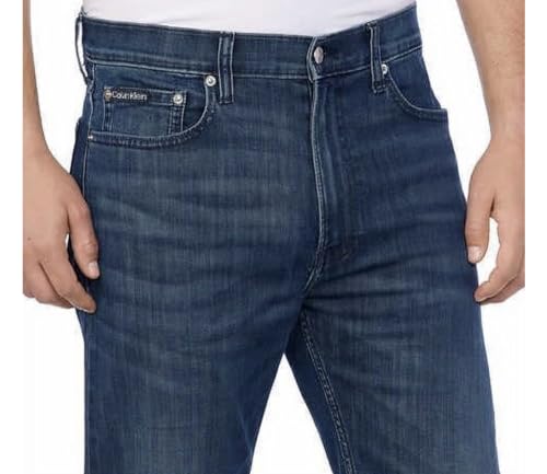 Calvin Klein Men's Slim Straight Jean (as1, Waist_Inseam, Numeric_40, Numeric_32, Secaucus HS)