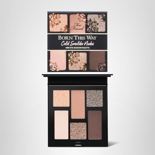 Too Faced Born This Way Natural Nudes Mini Eye Shadow Palette Makeup | Creamy, High Pigment Matte + Shimmer Shades, 0.2 Ounce, Cold Smolder Nudes