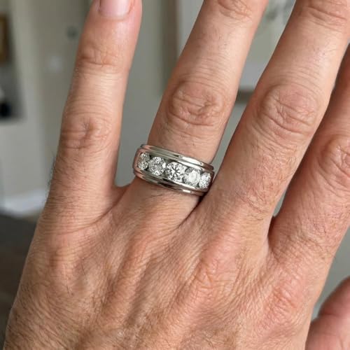 P3 POMPEII3 Pompeii Men's 2Ct Diamond Accented Wedding Anniversary Ring 10k Gold Lab Grown - Size 12 (F/G,VS1-VS2)