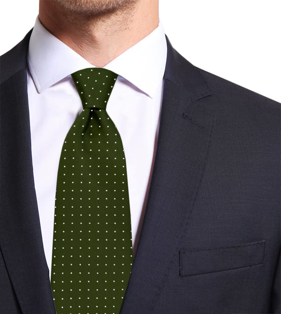 Remo Sartori Made in Italy Men's Gradients Dots Necktie, 3.34'' Width, 100% Silk (Green)