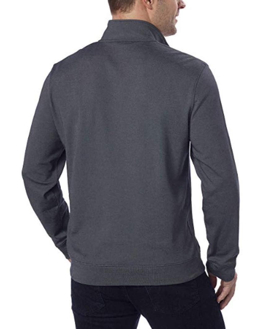 Calvin Klein Jeans Mens 1/4-Zip Pullover Sweatshirt (Charcoal Heather, Medium)