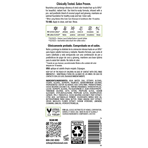 Biotera Ultra Color Care Conditioner for Vivid Color-Treated Hair - Protects & Extends Vibrancy with Coconut & Orchid Extract, Enhances Shine & Softness, Sulfate-Free, Vegan, 15.2 Fl Oz