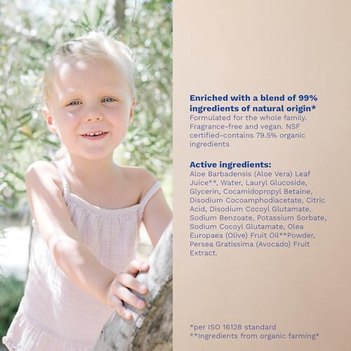 Mustela Certified Organic Hydrating Cream - Natural Body Lotion w/Olive Oil, Aloe Vera & Sunflower Oil - For Baby, Kid & Adult - Fragrance Free, EWG Verified & Vegan - 5.07 oz. - Packaging may vary