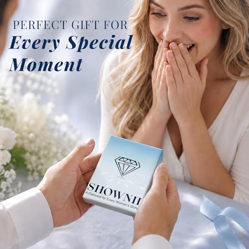 shownii 0.25CT LAB GROWN Diamond Solitaire Pendant Necklace for Women