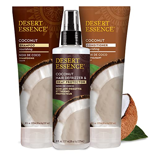 Desert Essence Coconut Hair Defrizzer & Heat Protector, 8 fl oz