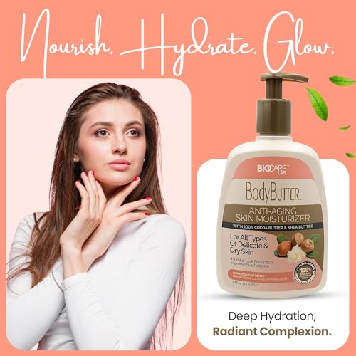Biocare Body Butter - Infused with Cocoa Butter & Shea Butter plus Alpha-Bioplex for Youthful-Looking, Radiant Complexion, Hydrated, Smoother, Firmer Skin - Without Paraben and Sulfate -16 Oz