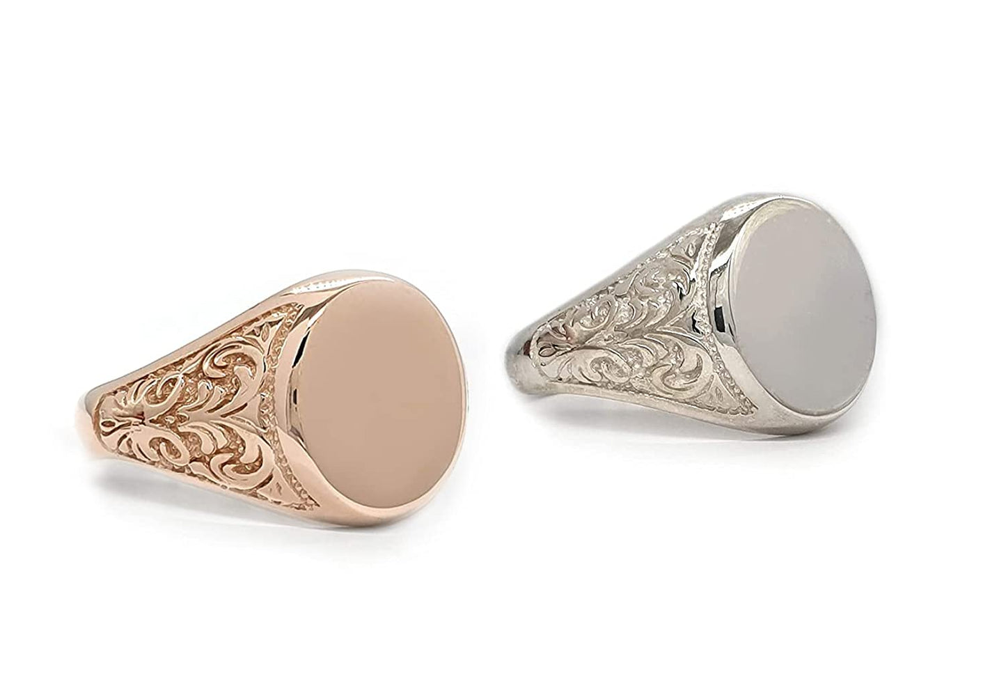 Elegant jewel box Unisex Oval custom signet ring in solid gold 9k, 14k, & 18k, Personalized signet ring, Custom Initial engraved chevalier ring, Family gift, RN386