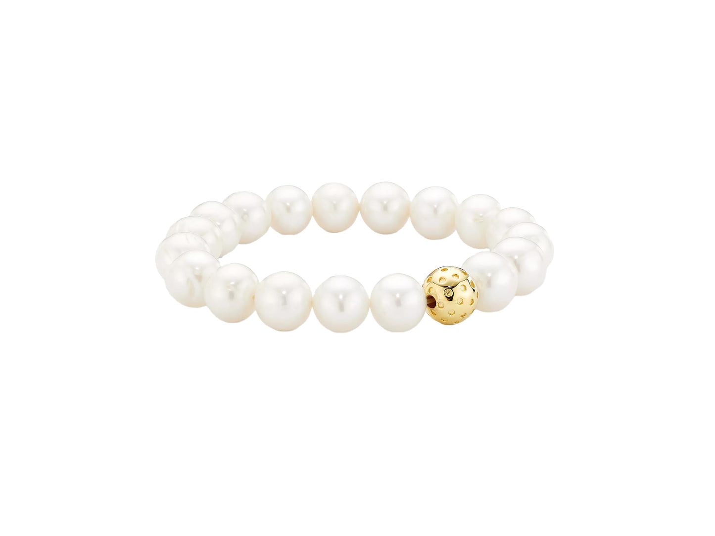 Freshwater Pearl Bracelet with Perforated Ball