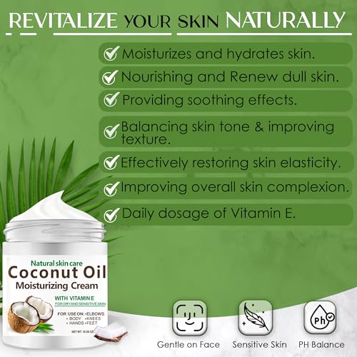 DR MEINAIER Coconut Oil Cream. Spa size 10.5 oz Moisturizing Cream. Coconut Oil for Face, Hands, Hair. Intense Hydration For Dry skin