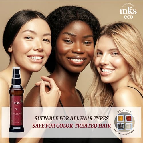MKS eco Oil, Original - 2 fl oz - Hair Styling Elixir - Moroccan Argan Oil, Hemp Seed Oil - Moisturize & Nourish Hair, Control Frizz, Increase Smoothness - Vegan & Cruelty Free