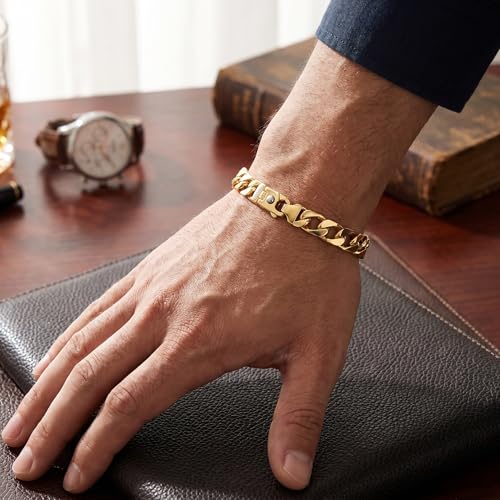 P3 POMPEII3 Pompeii Men's Cuban 14k Yellow Gold Solid Heavy 9mm Link Bracelet 8.5"