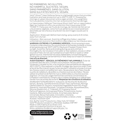VERB Ghost Heat Defense Spray, 5.5 oz, Fine Hair Weightless Heat Protectant
