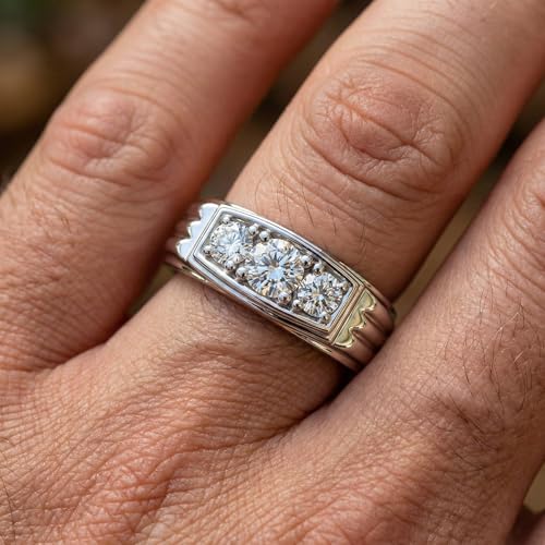 Pompeii 3/4ct Diamond Mens 14K White Gold Wedding Ring - Size 11.5