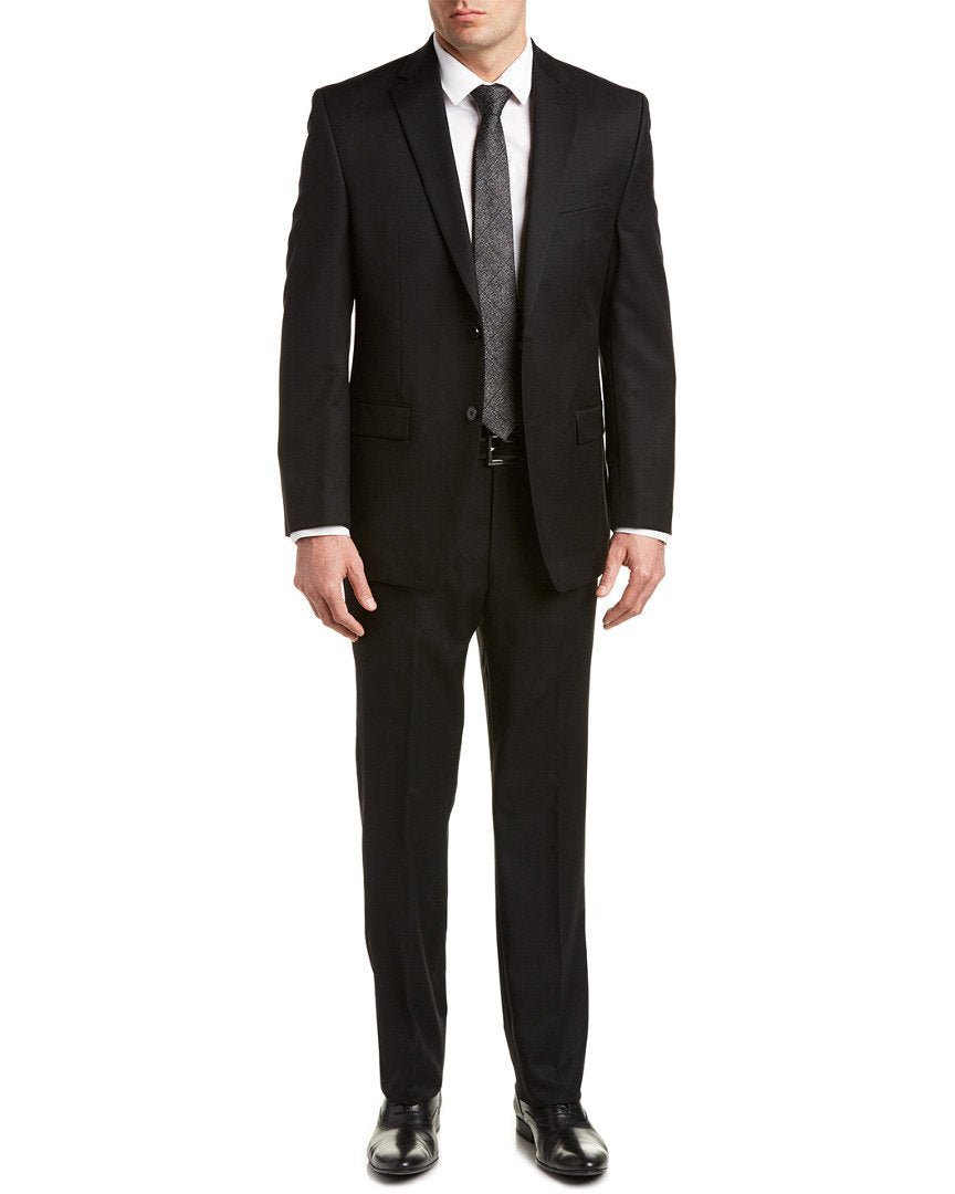 Calvin Klein Mens Modern-Fit Two Button Formal Suit Black 46x32