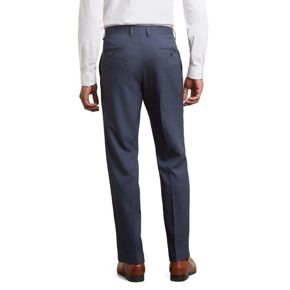 Kenneth Cole REACTION mens Stretch Modern-fit Flat-front dress pants, Navy, 33W x 30L US