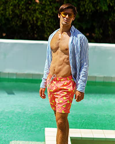 maamgic Mens Swim Trunks Quick Dry Swim Shorts with Mesh Lining Funny Swimwear Bathing Suits Banana Small