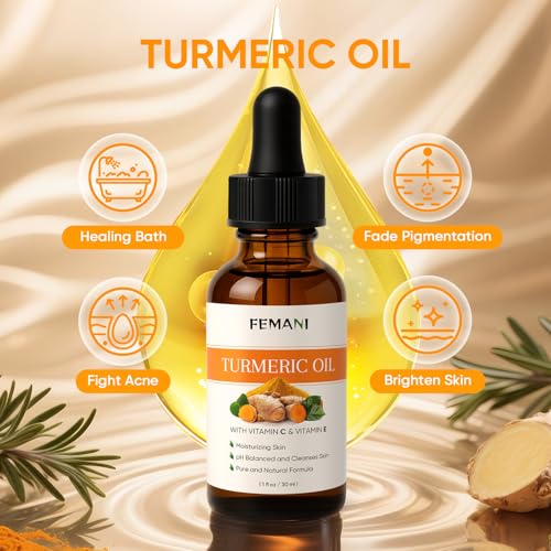 Turmeric Face Wash Set, Turmeric Facial Cleanser & Turmeric Soap Bar & Oil
