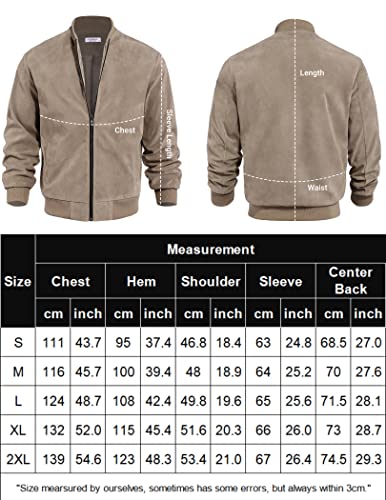 COOFANDY Men's Varsity Baseball Jacket Causal Slim Fit Suede Leather Bomber Jackets