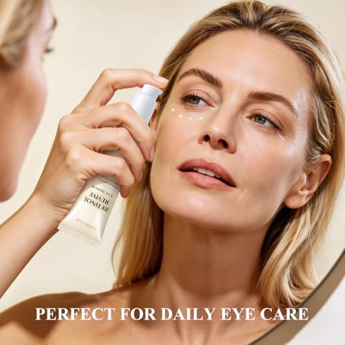 USMOTAR Retinol & Caffeine Eye Serum - Dark Circles Relief & Depuffing Treatment, Hyaluronic Acid + Collagen, Gentle Under Eye Cream for Sensitive Skin, Hydrates & Smooths Fine Lines 40ml, 1.35 fl.oz