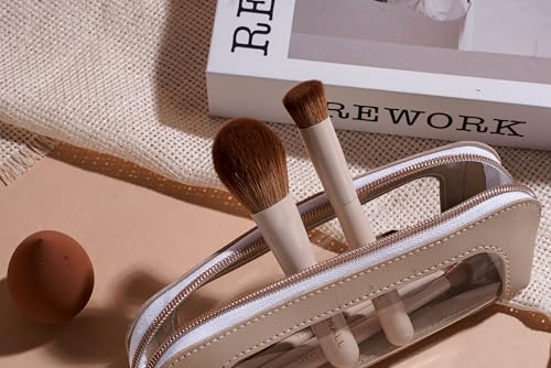 BS-MALL 14 Pcs Makeup Brushes Set with 1 Pcs Makeup Sponge – Essential Foundation Powder Concealers, Eye Shadows, Blush Makeup Brushes with Travel Makeup Case (Beige)