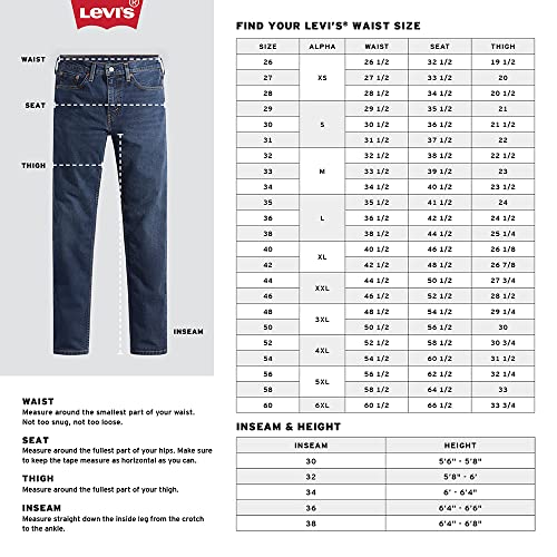 Levi's Men's 505 Regular Fit Jeans (Also Available in Big & Tall), (New) Black-Discontinued, 36W x 34L