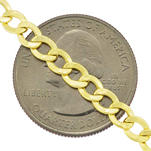 Nuragold 10k Real Yellow Gold Cuban Curb Link 4.5mm Chain Necklace, 16"-30" - 20"