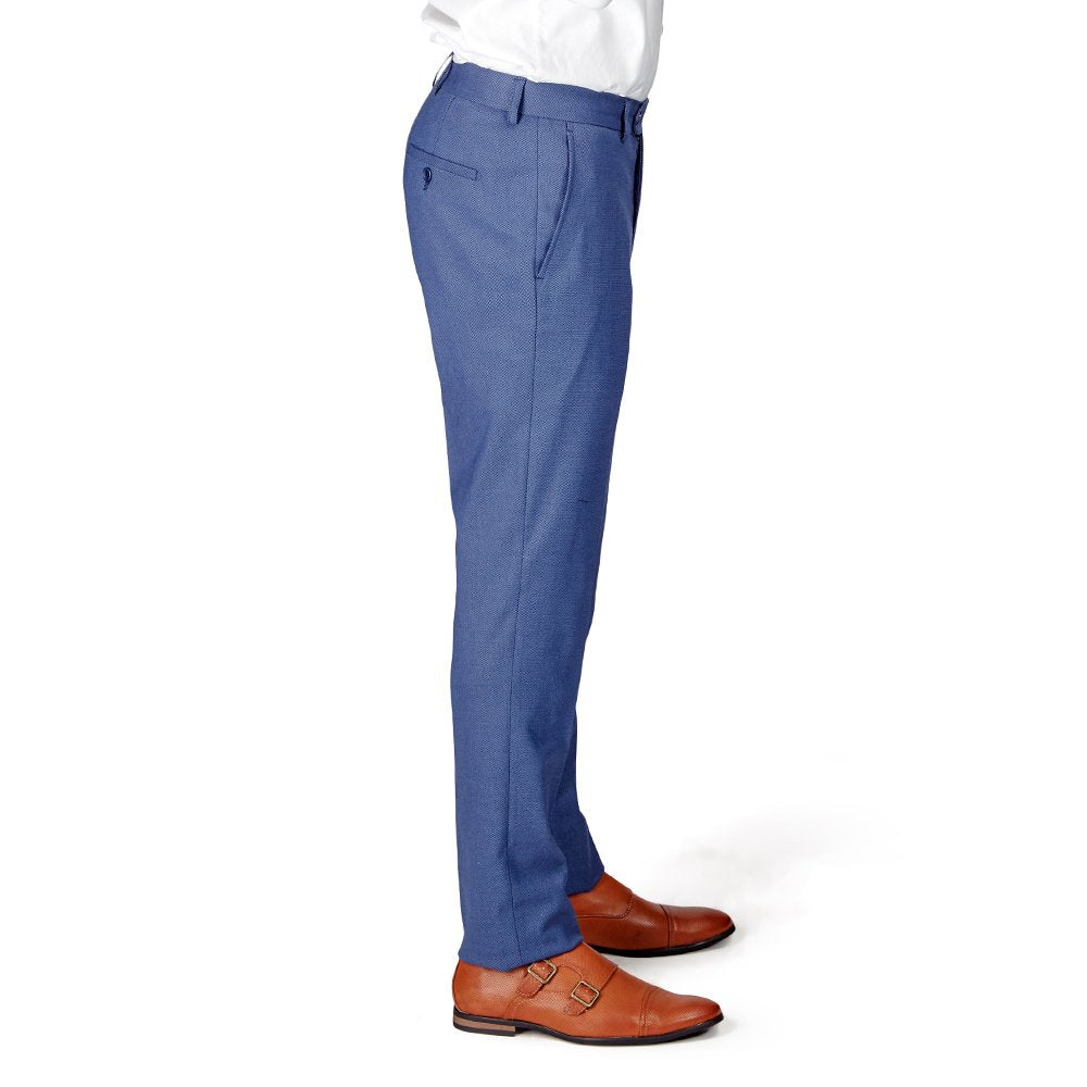 Slim Fit Men Suit Micro Textured Weave 2 Button Notch Collar AZAR 11812 (38 Regular 32 Waist 32 Length, Slate Gray)