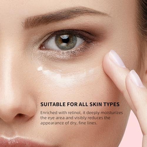 UJhay Retinol Eye Stick, Anti-Aging Eye Balm with Caffeine & Vitamin C, Reduces Wrinkles Dark Circles Puffiness Under-Eye Bags, Hydrating Firming Eye Cream