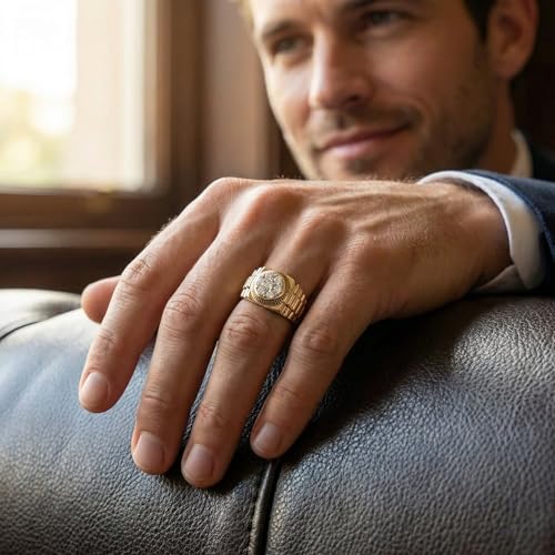 Pompeii 3/4ct Diamond Mens Ring 14K Yellow Gold - Size 12