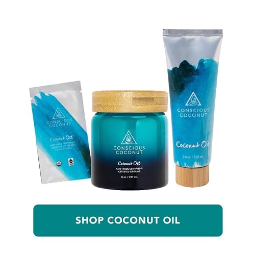 Conscious Coconut Organic Coconut Oil Packets – 10 Travel Packets, Fair Trade, Centrifuged, Raw Virgin Coconut Oil for Wellness, Skin & Personal Care, Used in Hospitals Nationwide