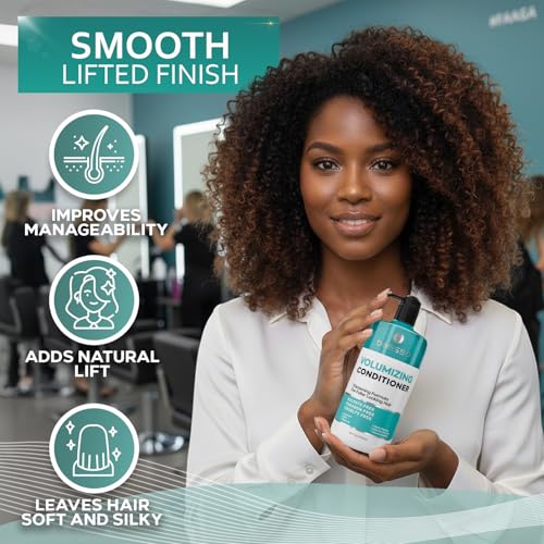 Volumizing Shampoo and Conditioner Set - Sulfate Free, Thickening Formula for Fine and Thin Hair - Volume Boost, Professional Salon Hair Care for Men and Women - 16 Fl Oz (Set of 2)
