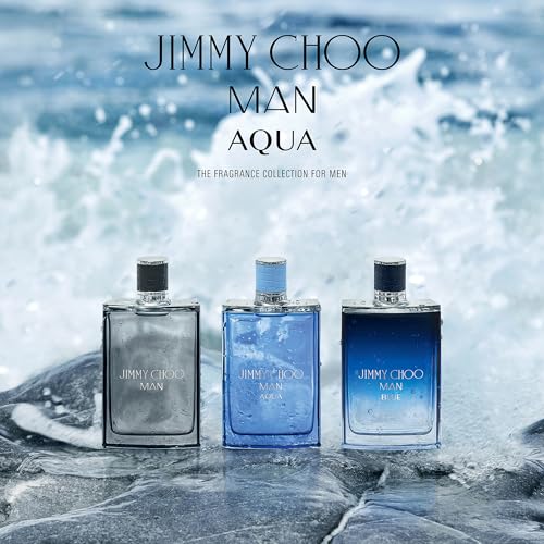 JIMMY CHOO - Man Aqua Eau de Toilette Travel Spray- Men's Fragrance - Sweet & Woody - With notes of Grapefruit, Geranium & Salty Moss - 0.5 Fl Oz