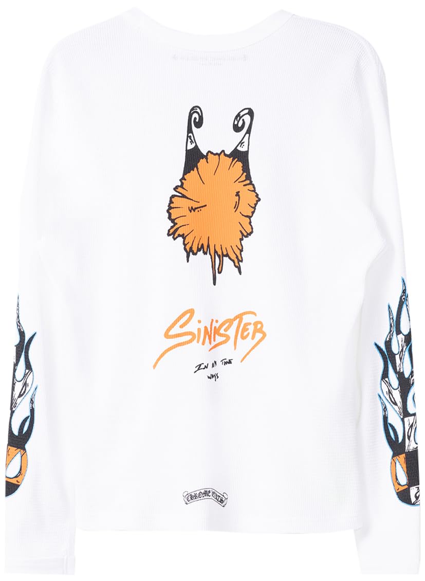 Chrome Hearts, Matty Boy Sinister Thermal Long Sleeve T-Shirt, Large, White
