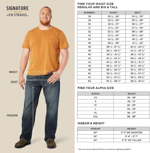 Signature by Levi Strauss & Co. Gold Men's Relaxed Fit Flex Jeans (Available in Big & Tall), Headlands, 32W x 34L