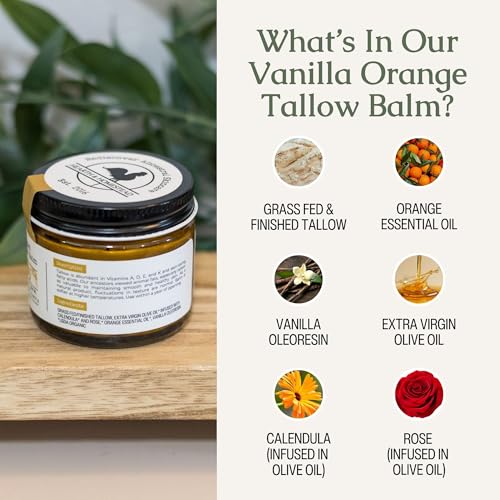 Hearth & Homestead Whipped Beef Tallow for Skin & Face Vanilla Orange 1.3oz