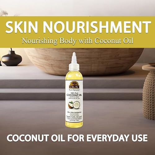 OKAY 100% Pure Coconut Oil for Hair & Skin - Coconut Oil for Women & Men, Perfect for Hair & Body, for Massage & Moisturizer, Natural - 4 fl oz Squeeze Bottle (Pack of 1)