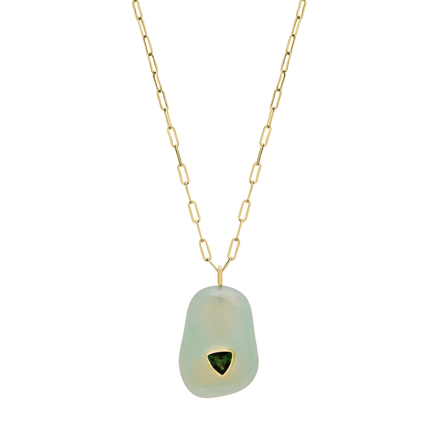 Sweet Tart Aqua Onyx Necklace, OS, Gold Vermeil