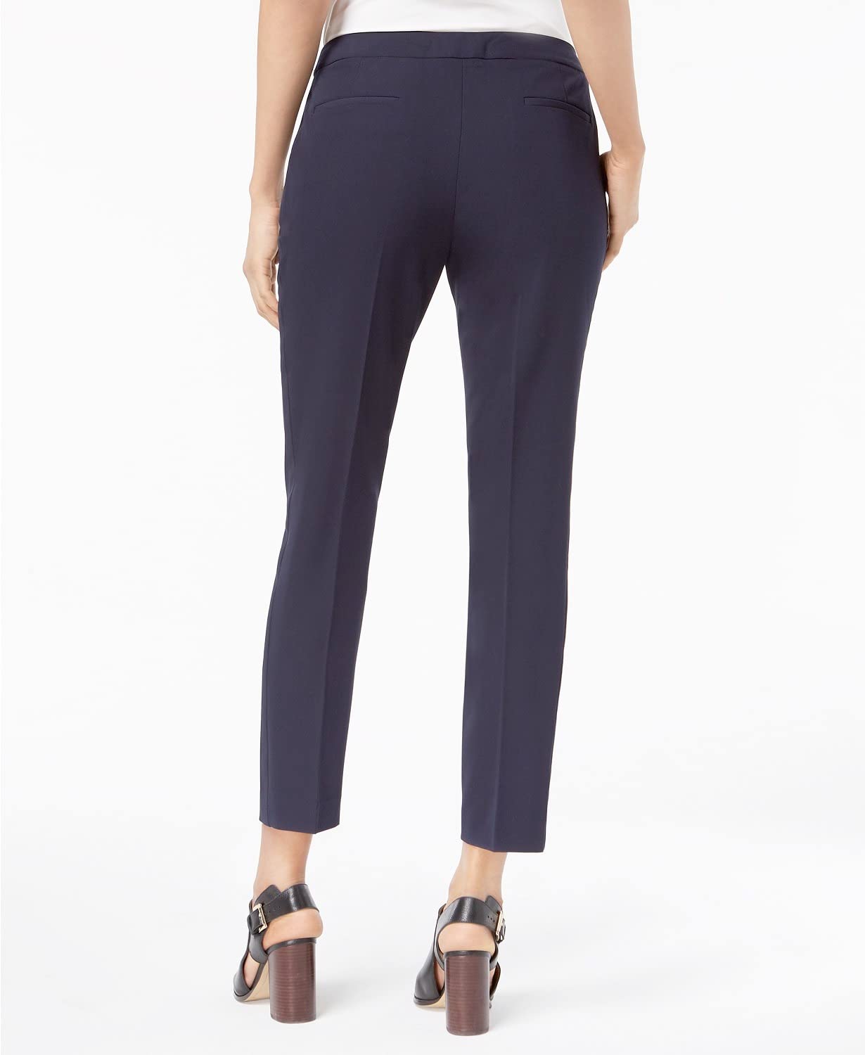 Tommy Hilfiger Women's Dress Pants – Straight-Legged Trousers for Women with Elastic Waist, Midnight Multi, 16