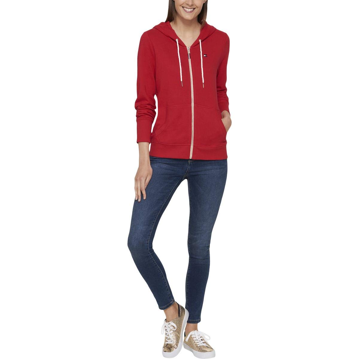Tommy Hilfiger Flag Zip Hoodie Scarlet LG (US 12-14)