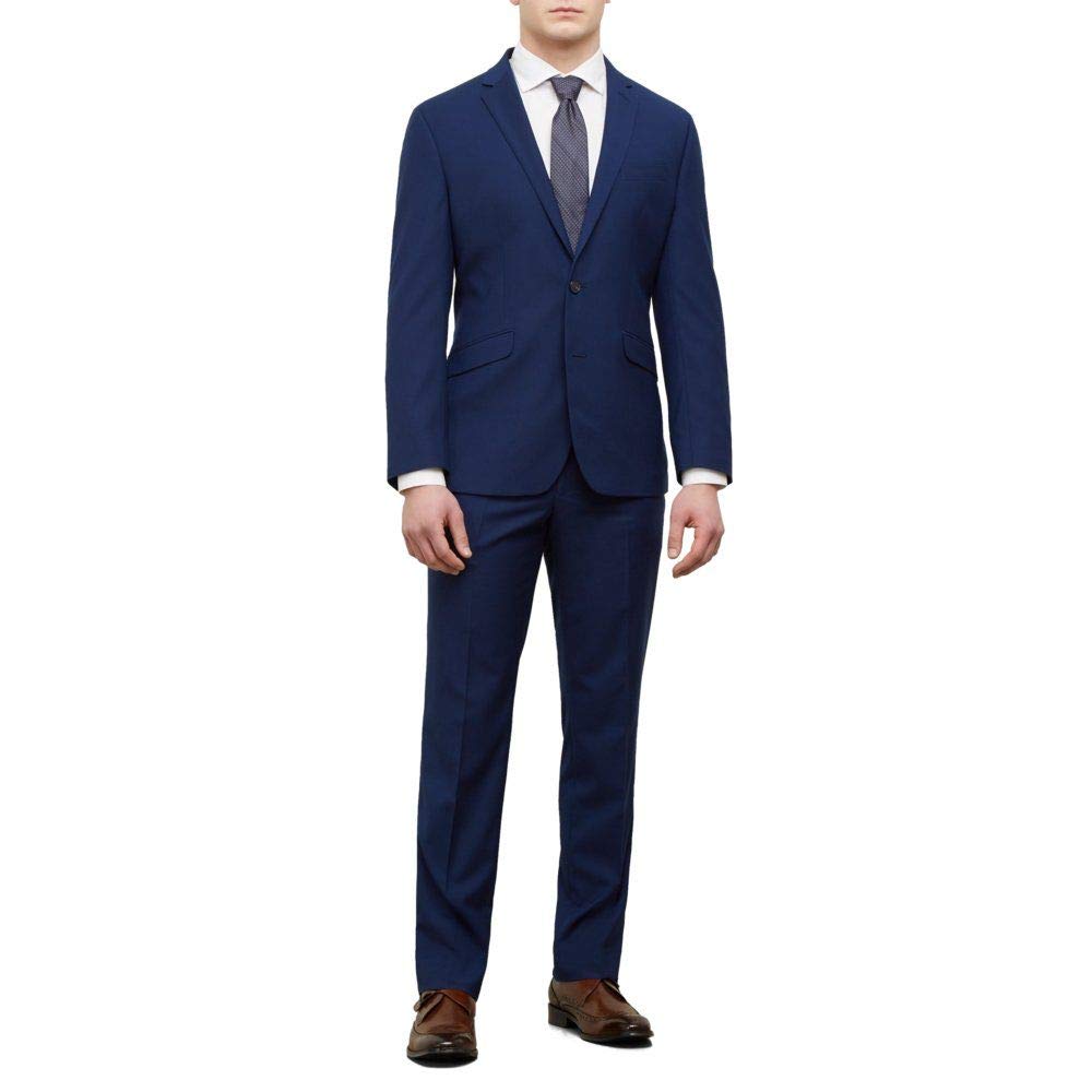 Kenneth Cole REACTION Men's Techni-Cole Stretch Slim Fit Suit Separate Blazer (Blazer, Pant, and Vest), Modern Blue, 40 Regular