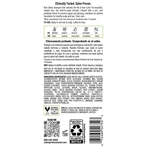 Biotera Color Care Shampoo for Color-Treated Hair - Protects & Extends Vibrancy with Coconut & Grapeseed Extract, Enhances Shine & Softness, Color-Safe, Vegan, 32 Fl Oz