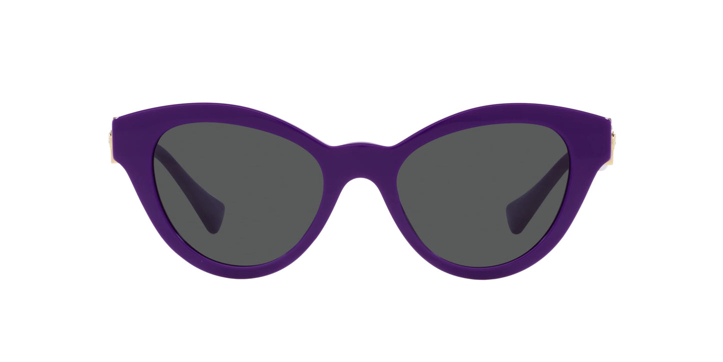 Versace Woman Sunglasses Purple Frame, Dark Grey Lenses, 52MM