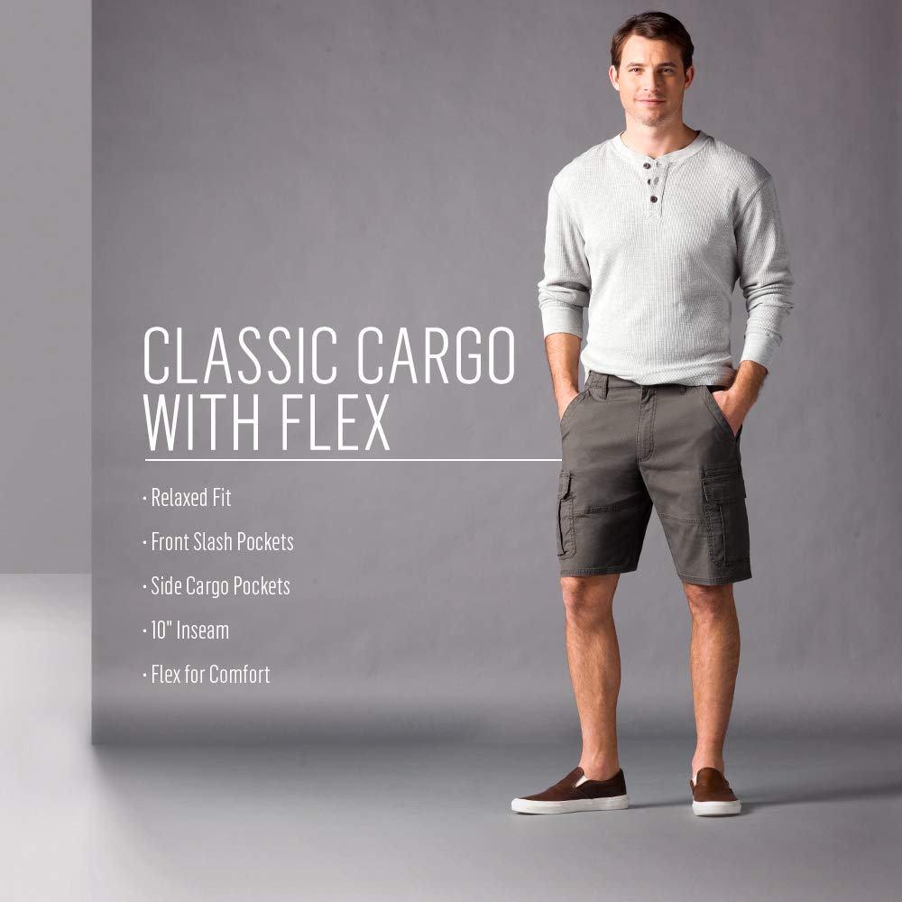 Wrangler Authentics Men's Classic Cargo Stretch Short, Grain Twill, 32