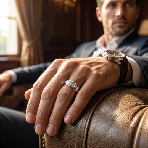 P3 POMPEII3 Pompeii Mens Diamond Cross Wedding Ring 10k White Gold - Size 9
