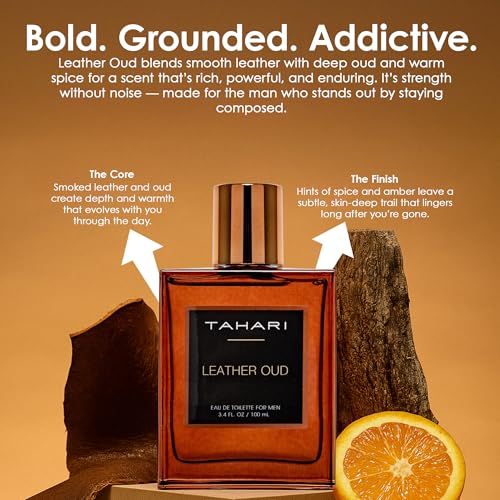 TAHARI Leather Oud Eau de Toilette for Men Bergamot Leather & Amber 100 ml
