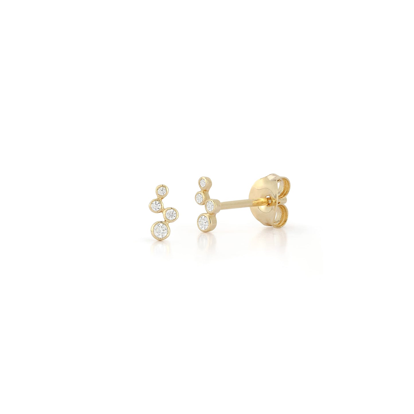 Mateo New York, Diamond Wave Bezel Studs, Yellow