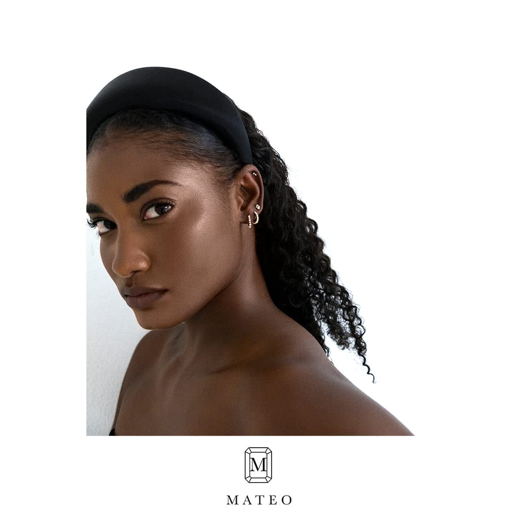 Mateo New York, 14kt The Little Things Tri Diamond and Pearl Studs