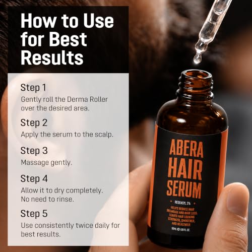 Abera Hair Serum with Redensyl 2%, Plant-Based Peptide Formula for Thinning, Fine, or Shedding Hair, Lab-Tested Botanical Actives, For Women & Men, 1.69 fl oz