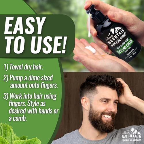 Rocky Mountain Barber Company Mens Hair Styling Cream, 8 oz